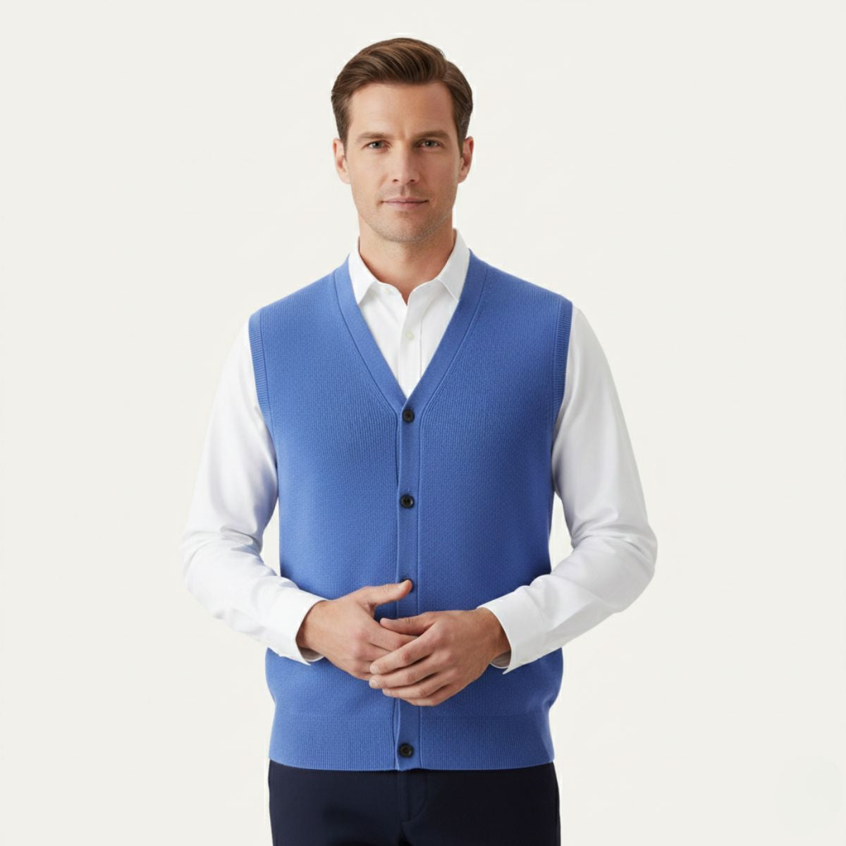 The Castellammare Men’s Smart Button Knit Waistcoat Sweater Vest