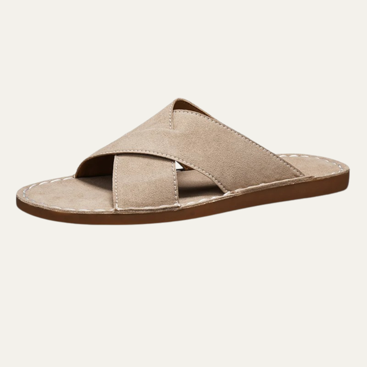 The Hudson Men’s Cross Strap Slide Sandals