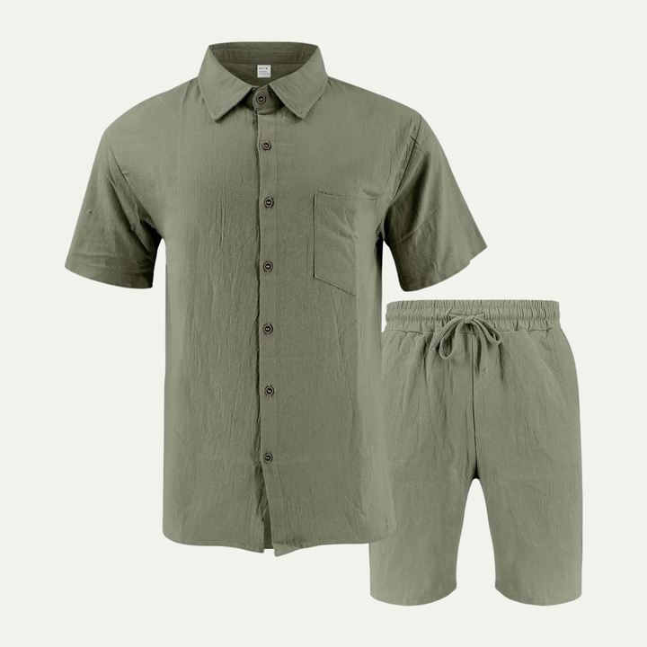 The Wexley Men’s Summer Retro Beach Set – Shirt & Shorts