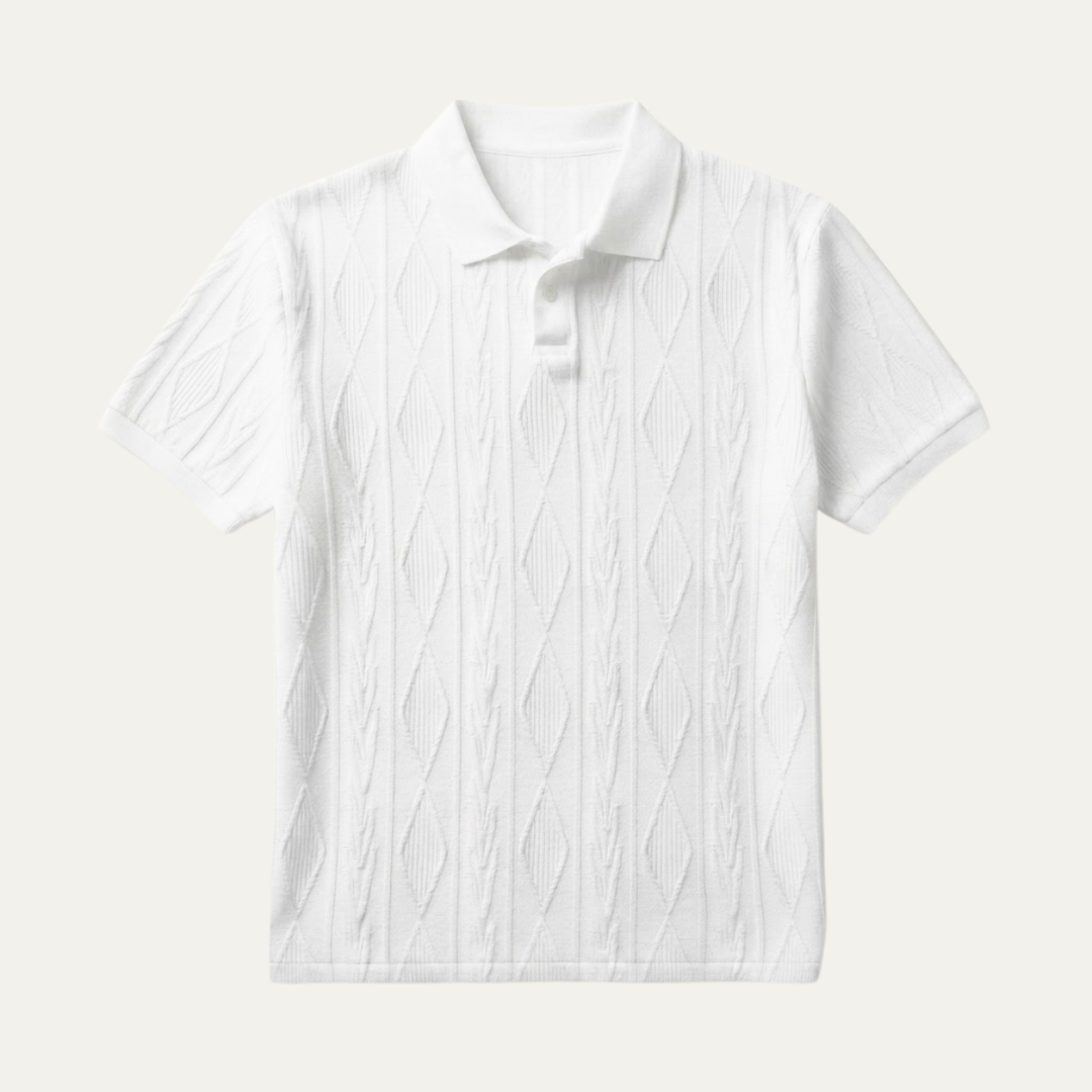 The Ridgebrook Men’s Textured Button Up Casual Polo Shirt