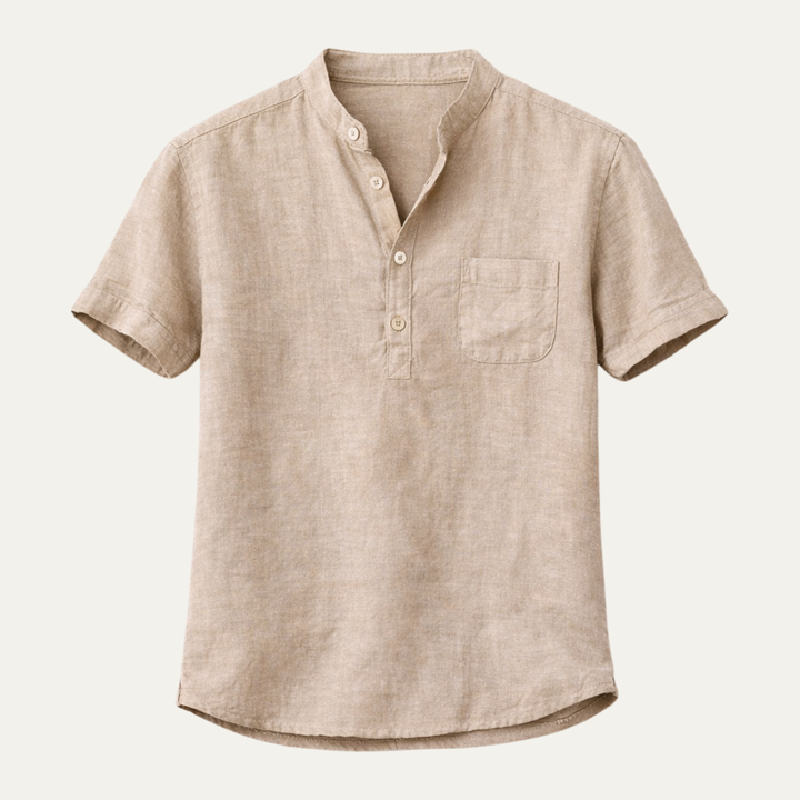 The Aberdeen Men’s Trendy Cotton Linen Henley Shirt