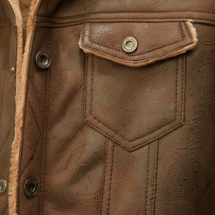 The Braxton Men’s Shearling Vintage Faux Leather Jacket
