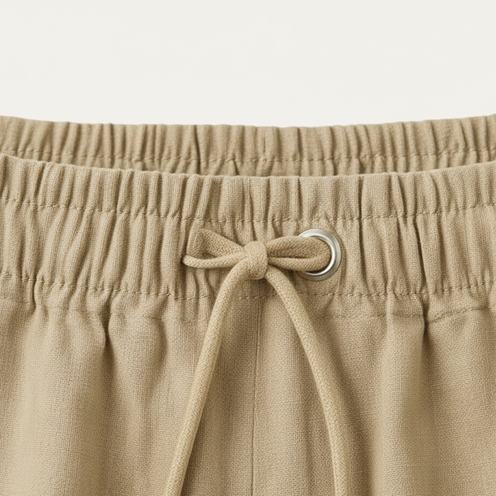 The Lisbon Linen Old Money Beige Shorts for Men