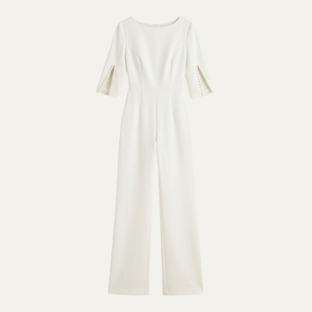Women's Elegant Tailored Wide Leg Jumpsuit