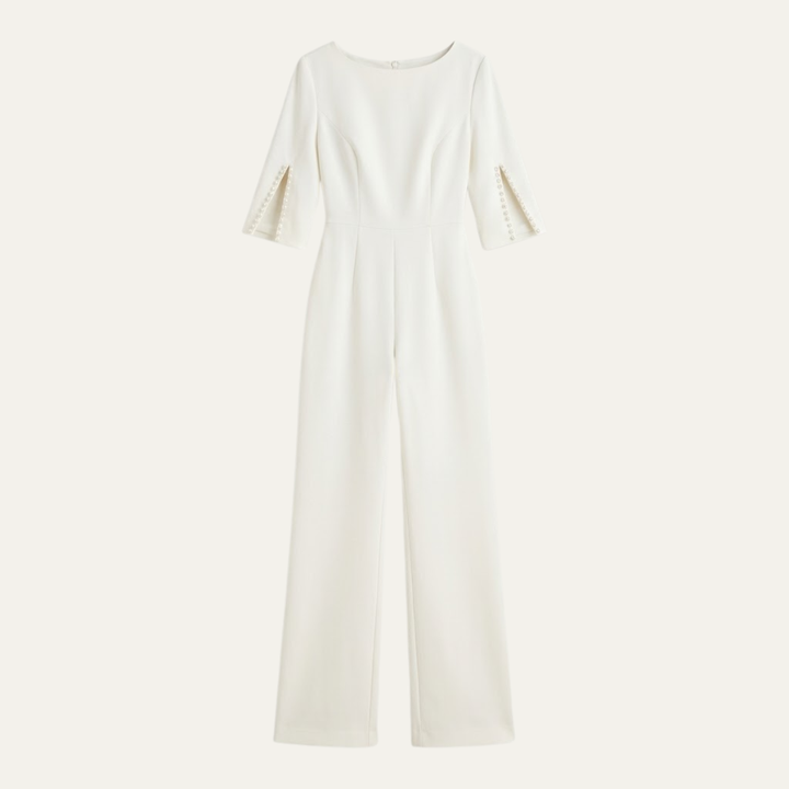 Women's Elegant Tailored Wide Leg Jumpsuit