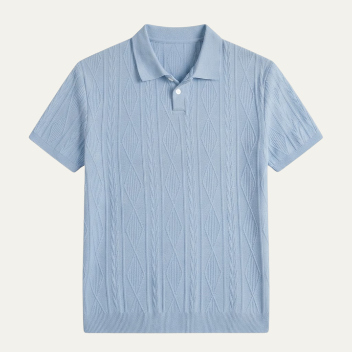 The Willowstone Ridge Men’s Textured Button Up Trendy Polo Shirt