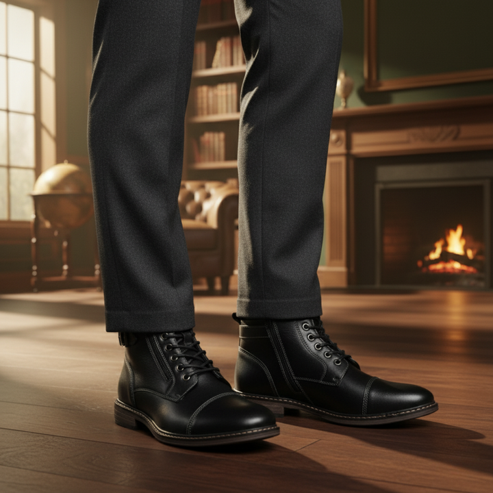 The Brescia Men’s Casual Vintage Faux Leather Ankle Boots