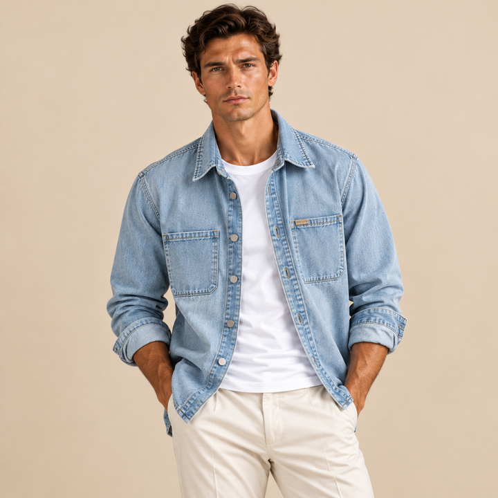 The Meadowlark Hill Men’s Vintage Denim Smart Shirt