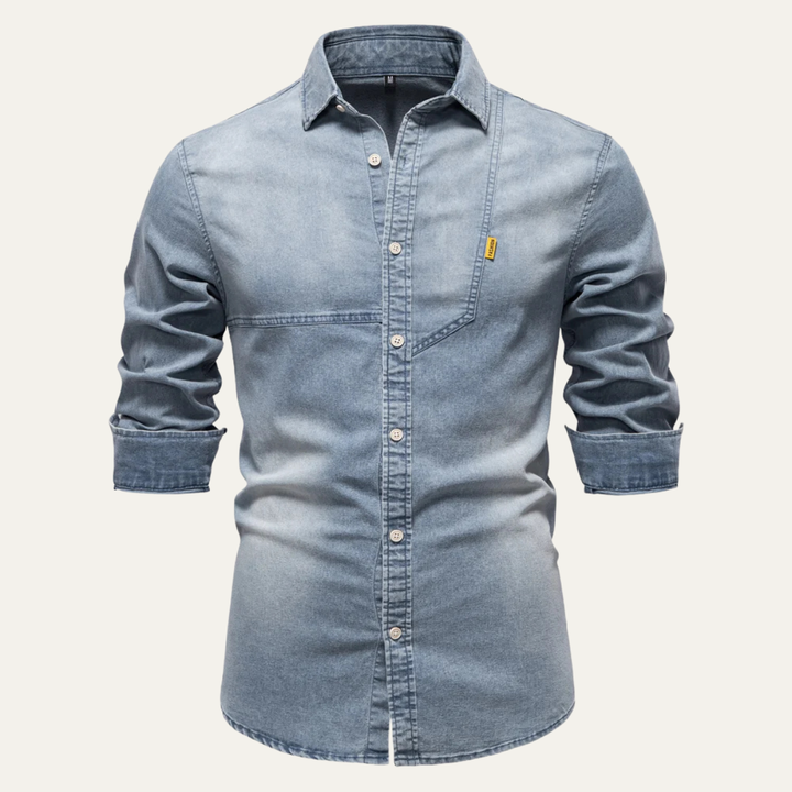 The Meadowford Men’s Slim Fit Cowboy Style Denim Shirt