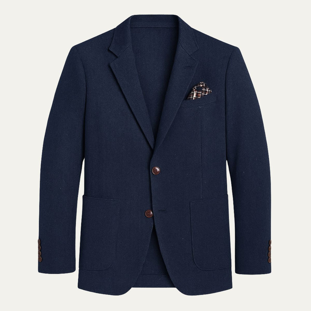 The Gravedona Men’s Office Herringbone Single Breasted Wool - Wedding Guest Tweed Blazer Jacket