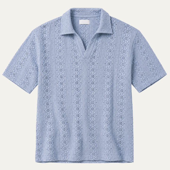 The Wellington Men’s Crochet Knit Polo Shirt