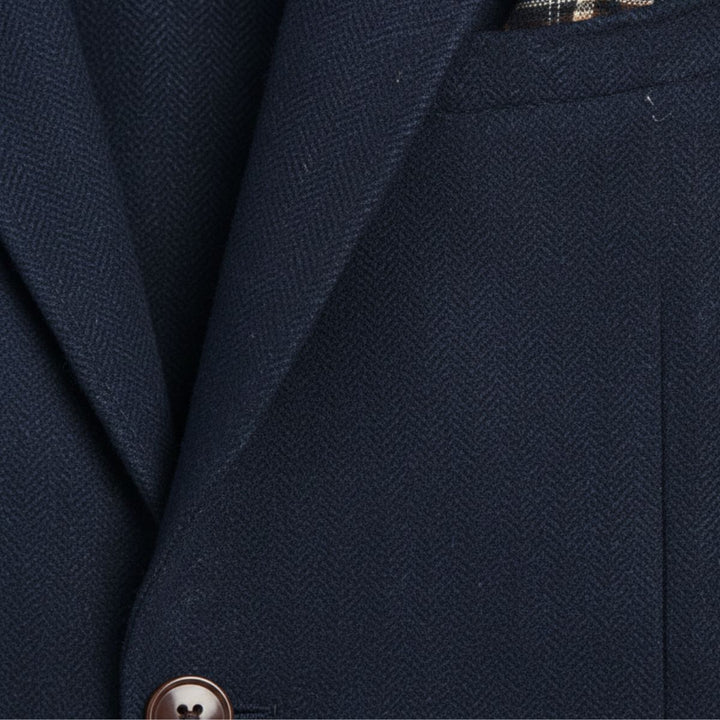 The Gravedona Men’s Office Herringbone Single Breasted Wool - Wedding Guest Tweed Blazer Jacket