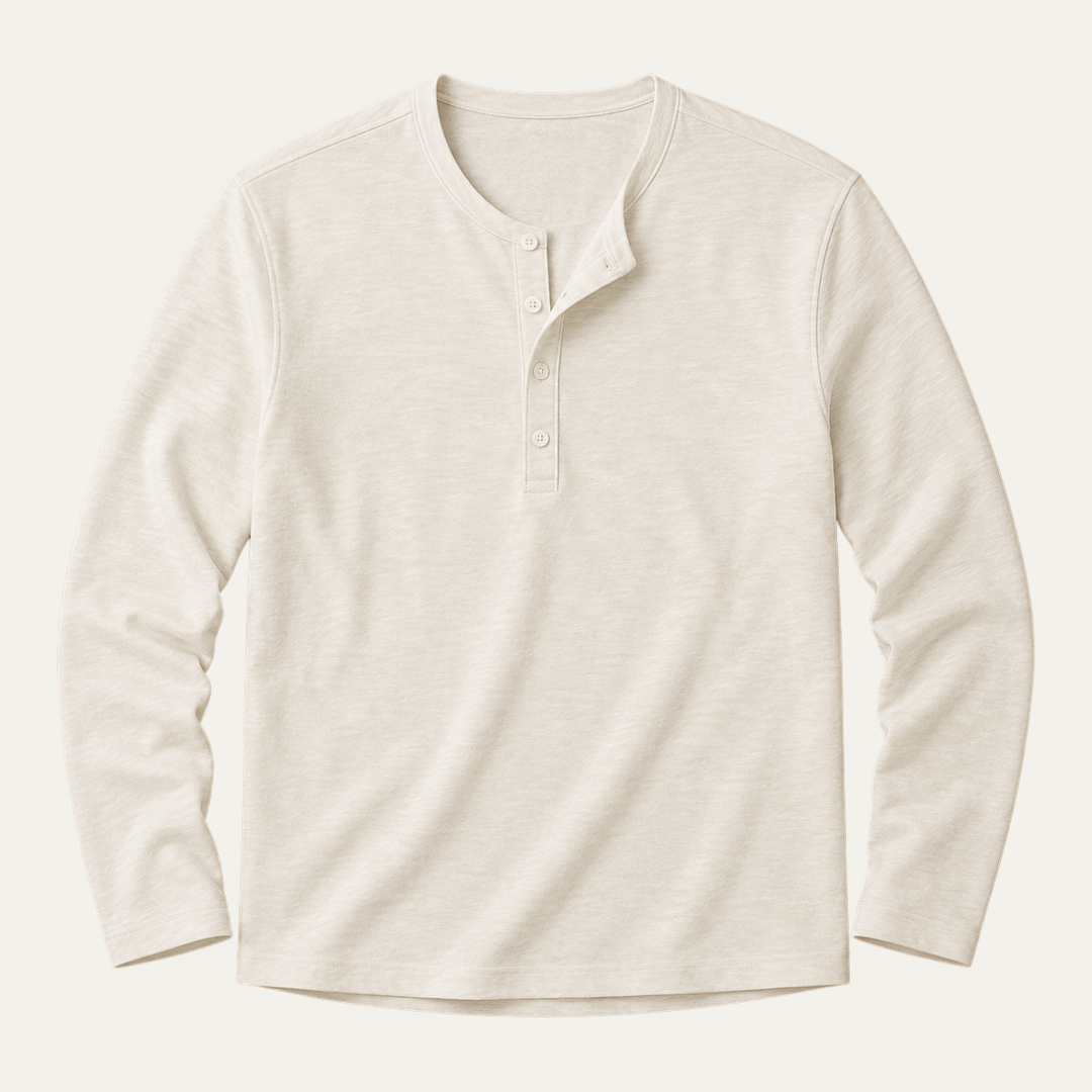 The Brisbane Men's Slim Fit Button Neck Cotton Shirt