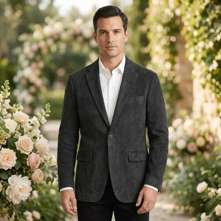 The Policoro Men’s Single Breasted Blazer with Notched Lapel - Wedding Guest