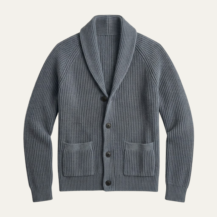The Rome Men’s Casual Button Up Cable Knit Shawl Collar Cardigan
