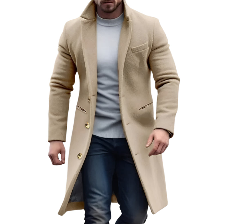 The Fitzroy Long Trench Coat For Men-The British Gentlemen