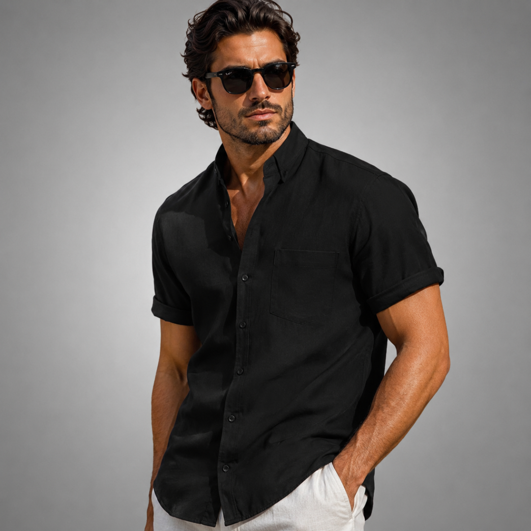 The Creststone Men’s Casual Linen Summer Beach Shirt