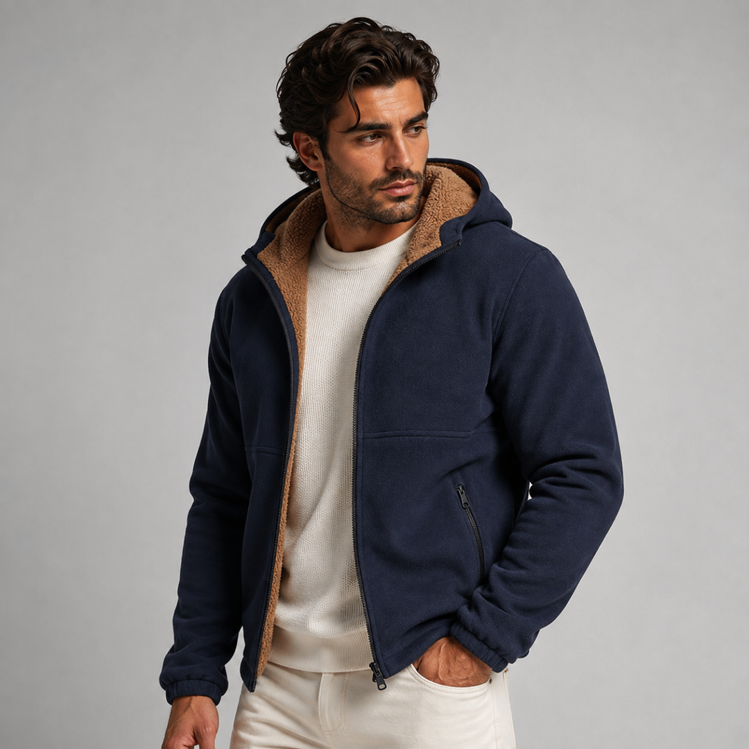 The Harriman Men’s Warm Soft Shell Fleece Zip Up Hooded Jacket