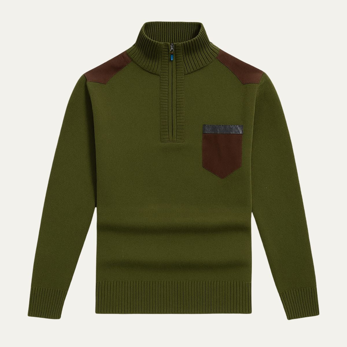 The Garrick Patchwork Half-Zip Sweater for Men