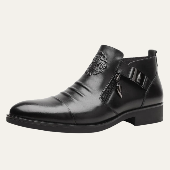 The Barbaresco Men’s Pointed Toe Faux Leather Ankle Boots