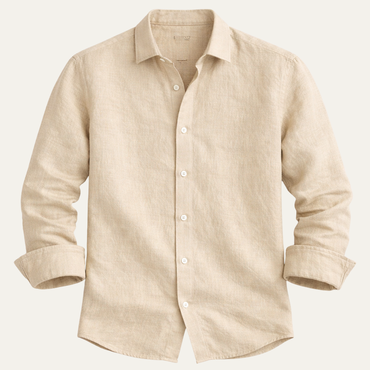 The Alberobello Men’s Solid Color Summer Linen Button Up Shirt