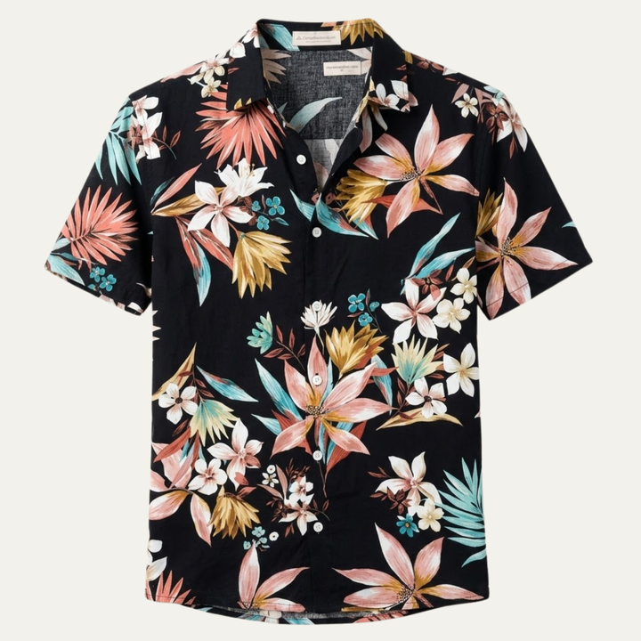 The Pinebrook Hill Men’s Tropical Coconut Print Hawaiian Beach Shirt