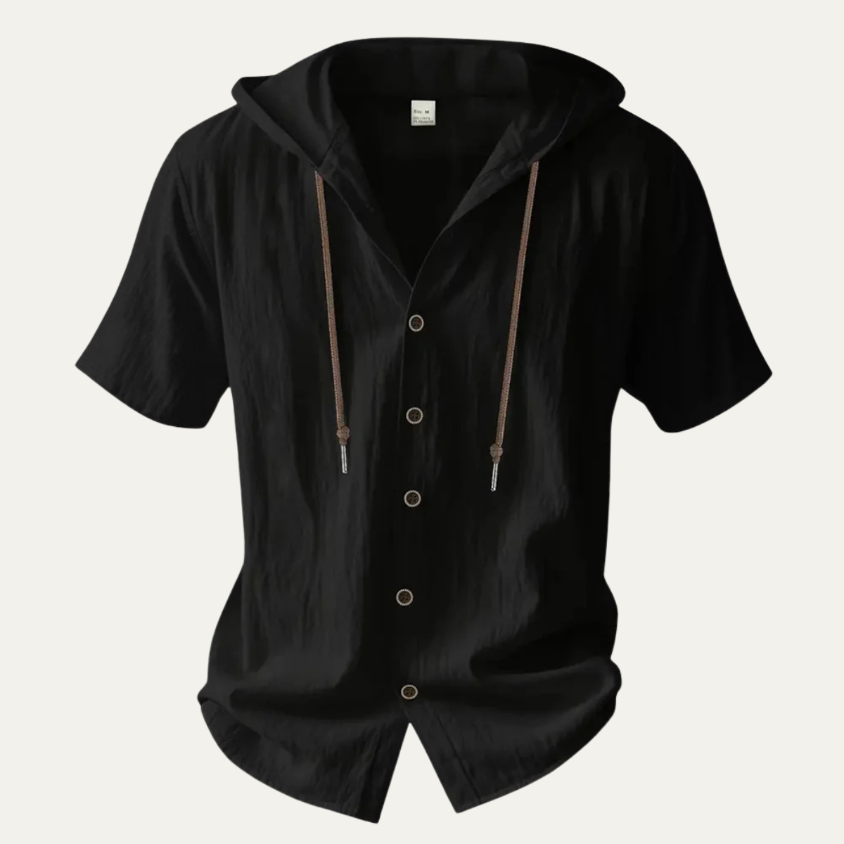 The Glenrock Men’s Cotton Linen Hooded Drawstring Casual Top