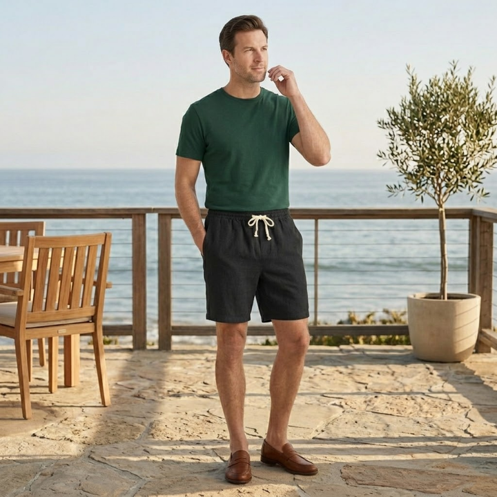 The Mapleford Men’s Casual Slim Fit Drawstring Beach Shorts