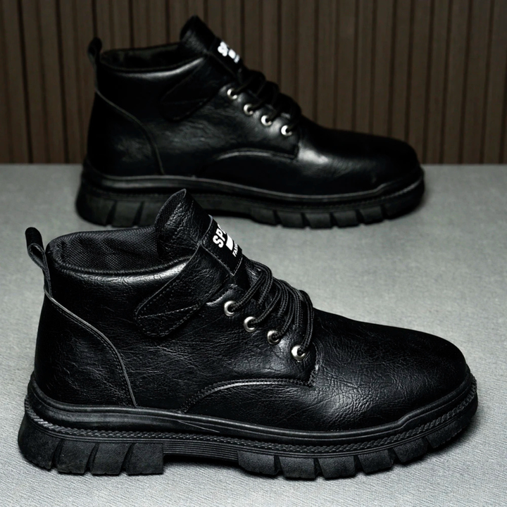 The Brookhaven Ridge Men’s Leather Rugged Lace Up Outdoor Ankle Boots