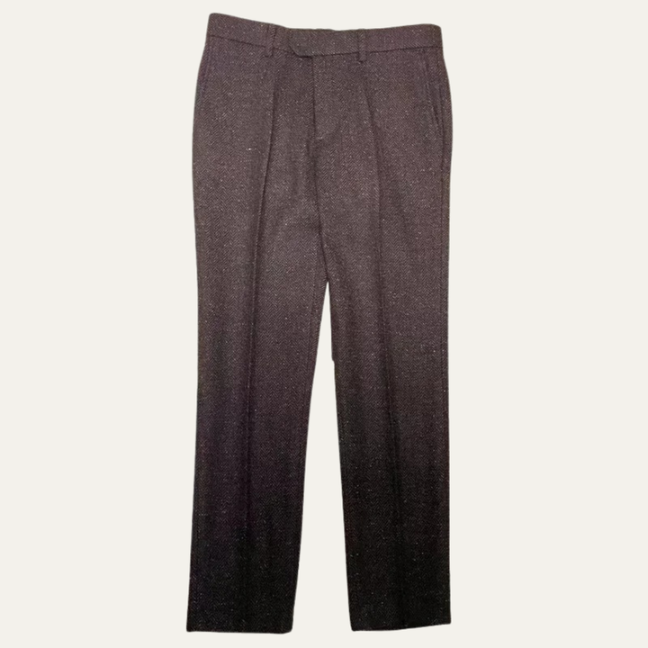 The Bridgecrest Men’s High Waisted Herringbone Retro Tweed Pants