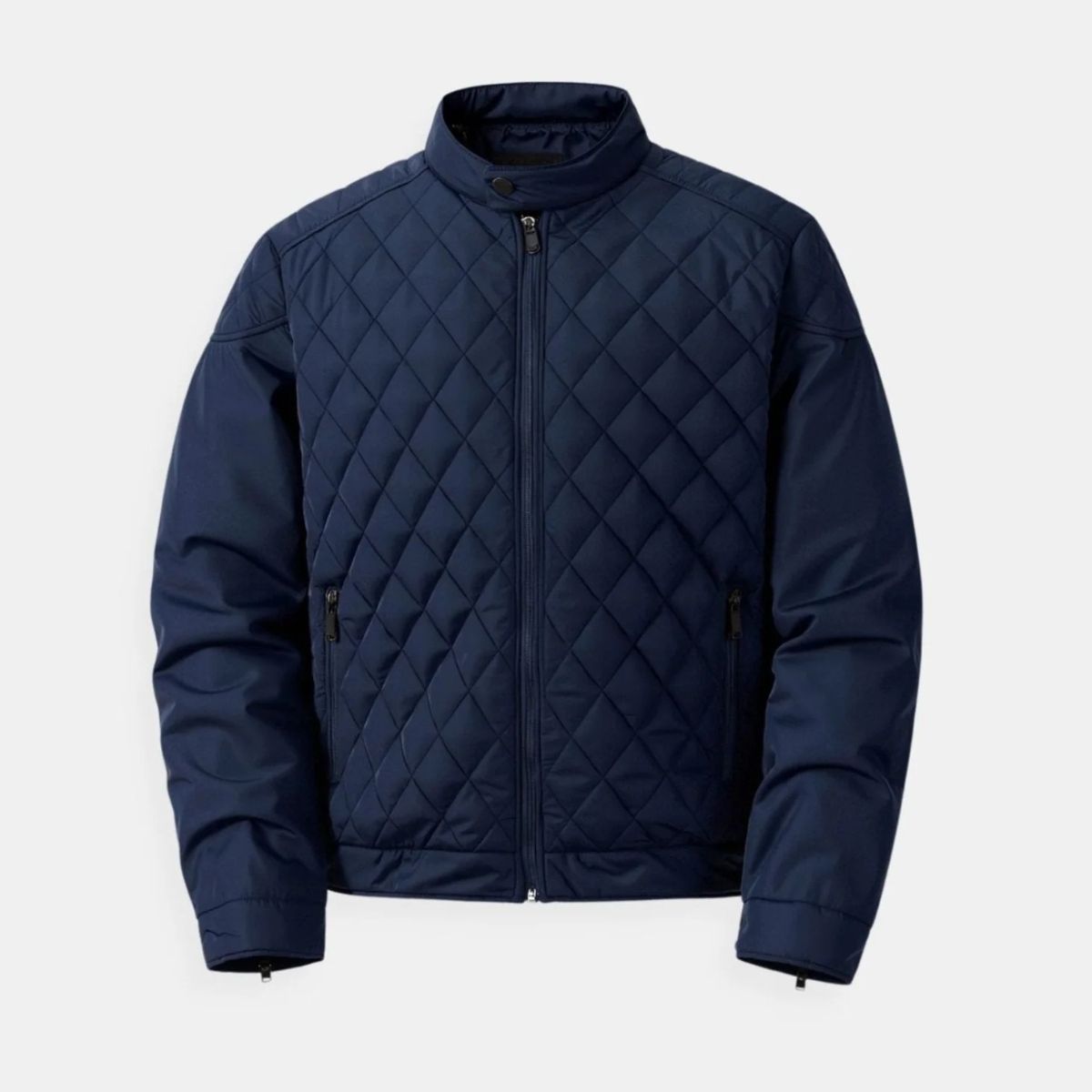 The Oxford Navy Blue Quilted Jacket – Men’s Diamond Quilted Coat