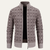 The San Gimignano Men’s Knit Diamond Pattern Zip Jacket with Stand Collar
