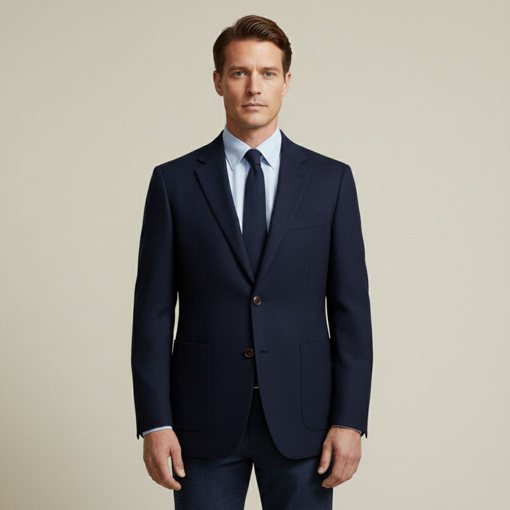 The Gravedona Men’s Office Herringbone Single Breasted Wool Tweed Blazer Jacket