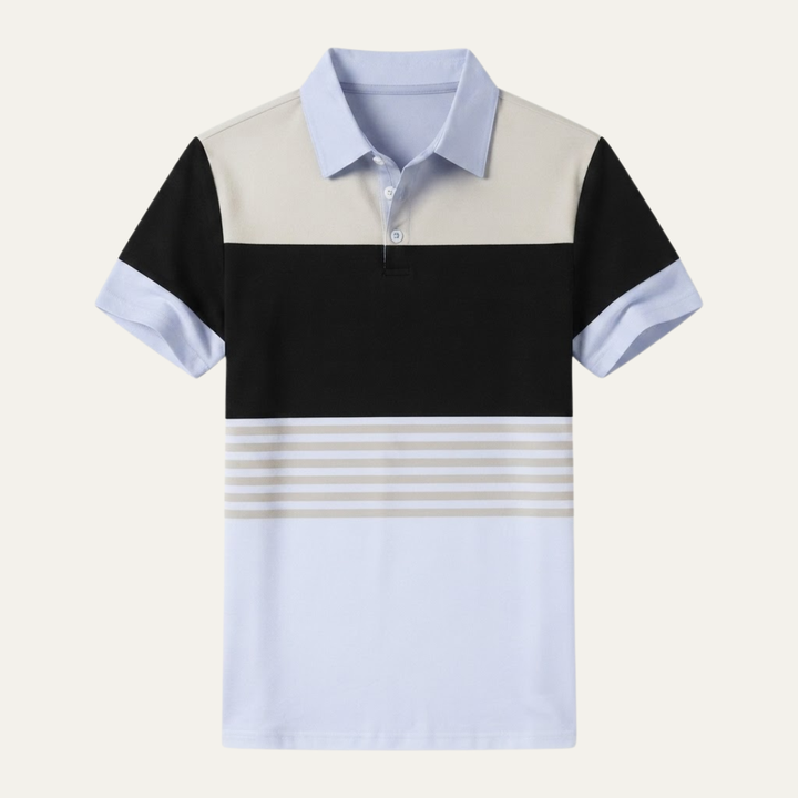 The Bergamo Men’s Casual Color Block Summer Polo Shirt