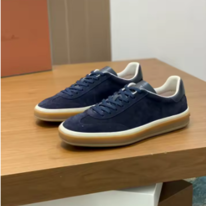 The Madrid Men’s Casual Leather Suede Sneakers with Rubber Sole