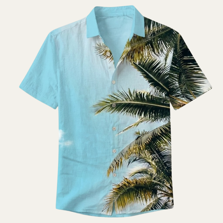 The Willowrun Men’s Classic Tropical Coconut Print Hawaiian Beach Shirt