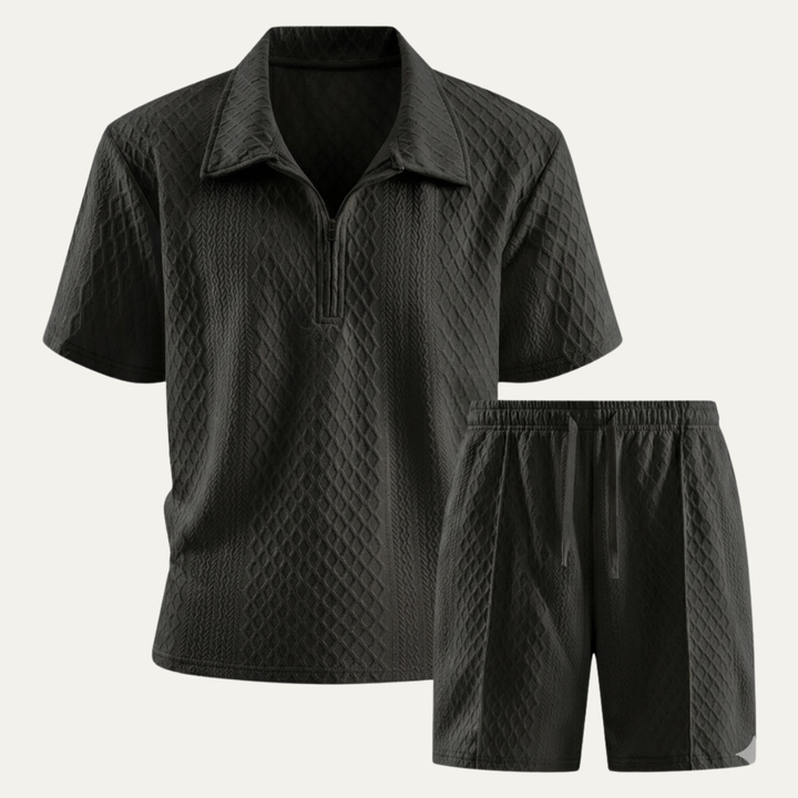 The Maplewood Men’s Casual Streetwear Set – Shirt & Shorts