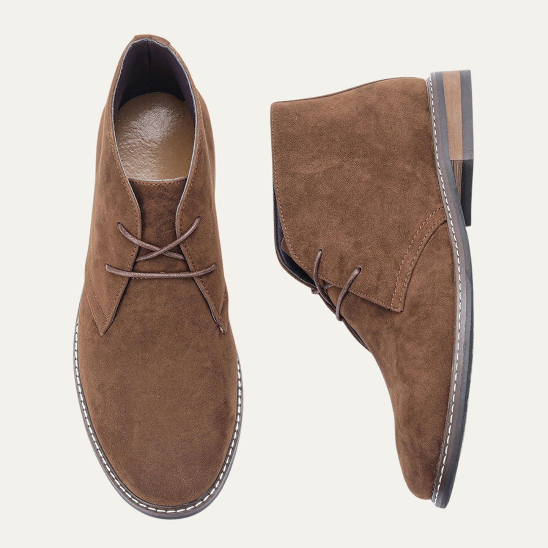 The Alberobello Men’s Suede Lace Up Desert Ankle Boots – Brown
