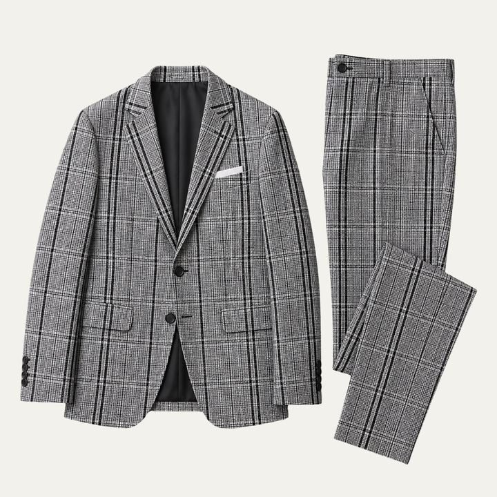 The San Clemente Men’s Plaid Slim Fit Suit Set