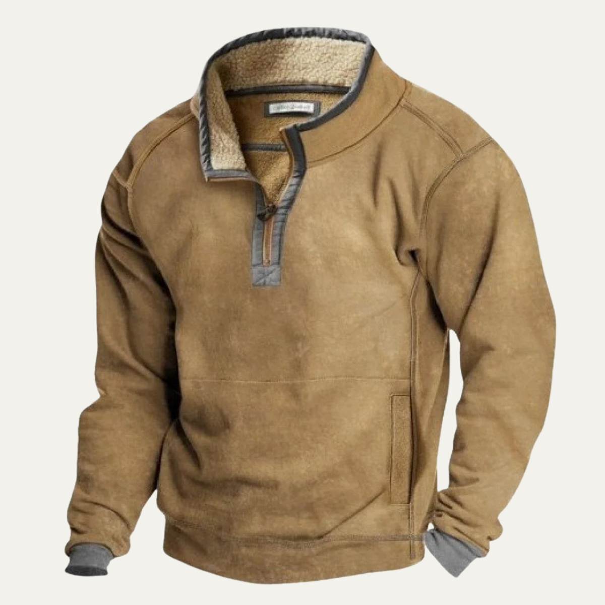 The Meadowpark Men's Stand Collar Warm Half Button Outdoor Sweater