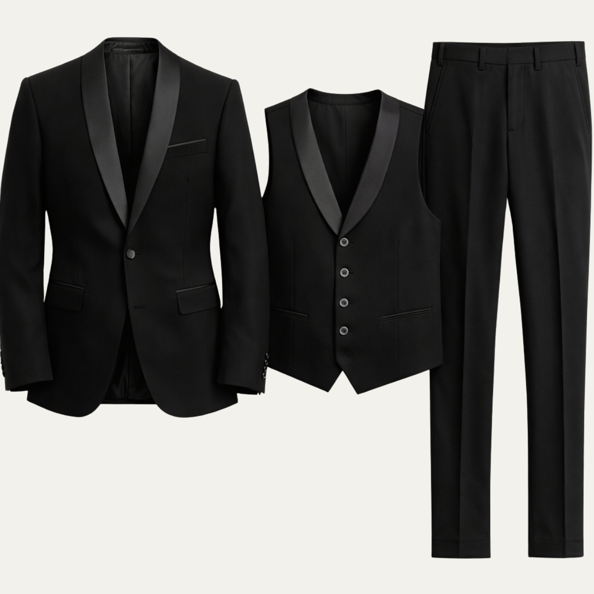 The Alba Men’s Classic 3 Piece Suit Set – Blazer Vest and Pants Formal Suit