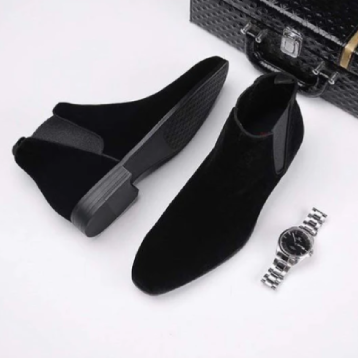 The Rockwell Men’s Elegant Suede Chelsea Ankle Boots