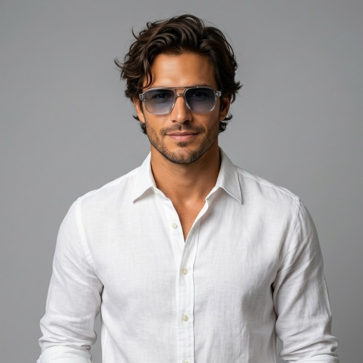 The Portsmouth Men's Transparent Square Sunglasses