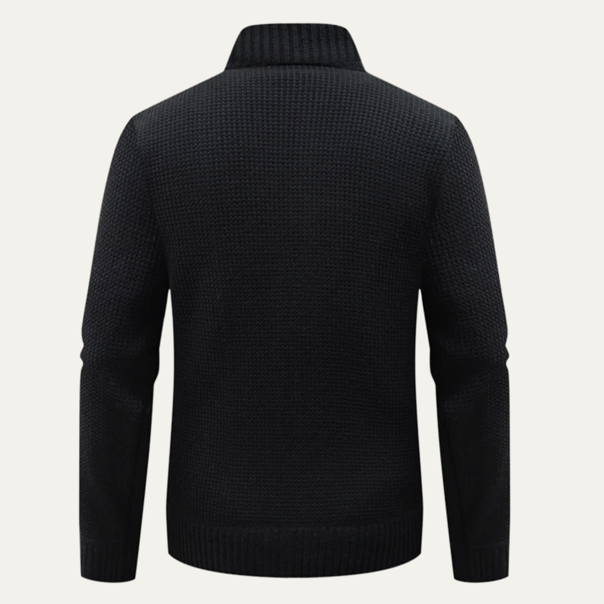 The Taranto Men’s Warm Winter Zip Up Quilted Knit Puffer Jacket - Black