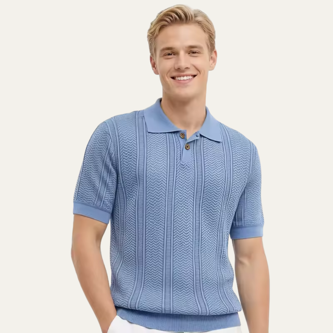 The Montecito Men's Cable Knit Polo Shirt