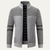 The Avellino Men’s Elegant Winter Zip Up Quilted Knit Puffer Jacket - Black