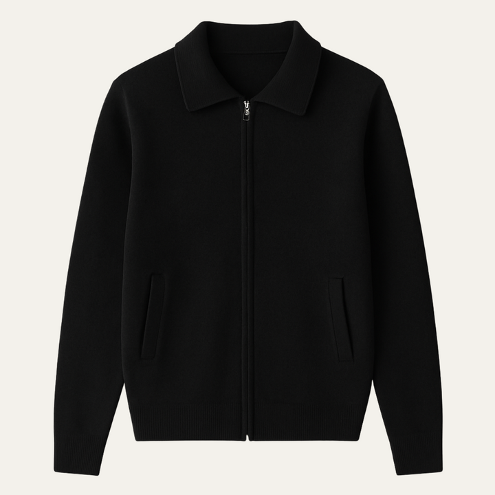 The Roma Men's Luxury Knitted Wool Zip Cardigan