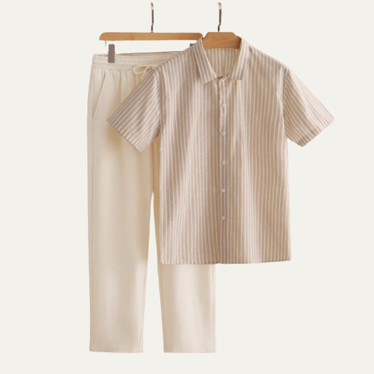 The Timbercrest Park Men’s Textured Button Up Casual Set – Shirt & Pants
