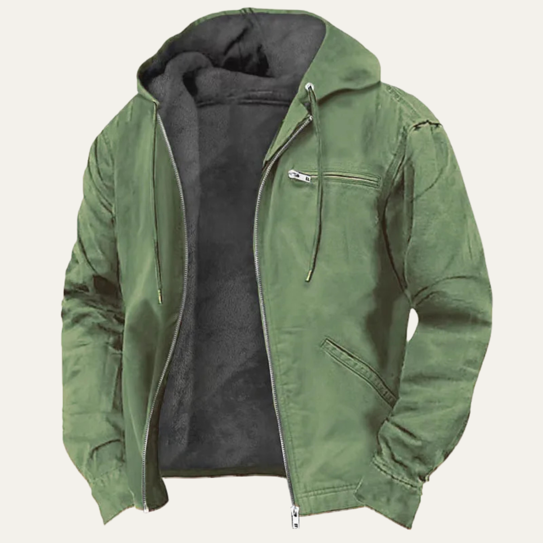 The Briarbrook Men’s Warm Fleece Lined Retro Hooded Jacket