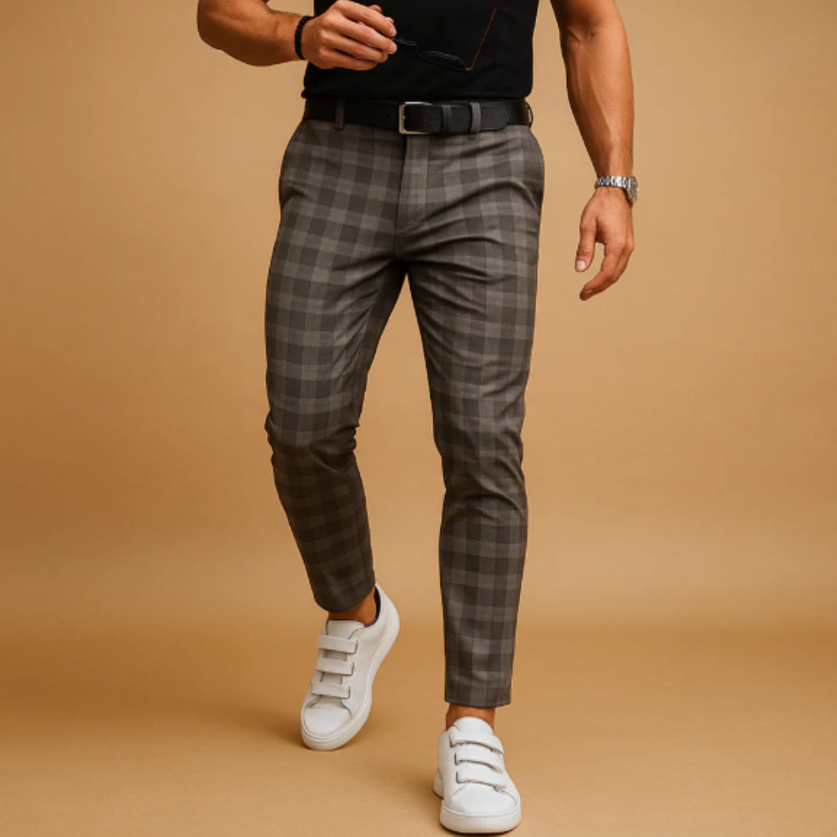 The Sheffield Men’s Smart Casual Checked Slim Fit Pants